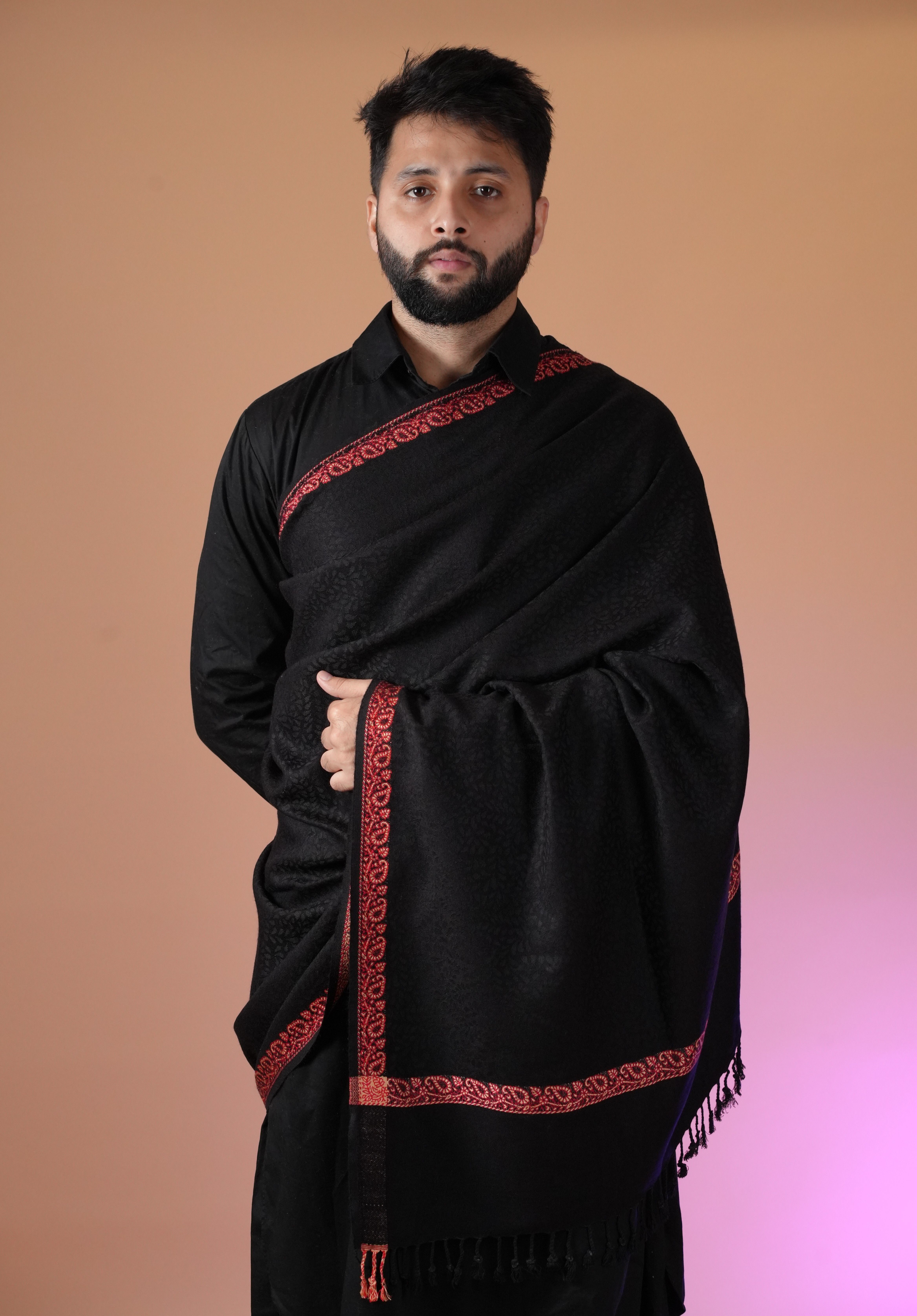 HouseOfCommon Acrylic Self Design Men Shawl-picture-11