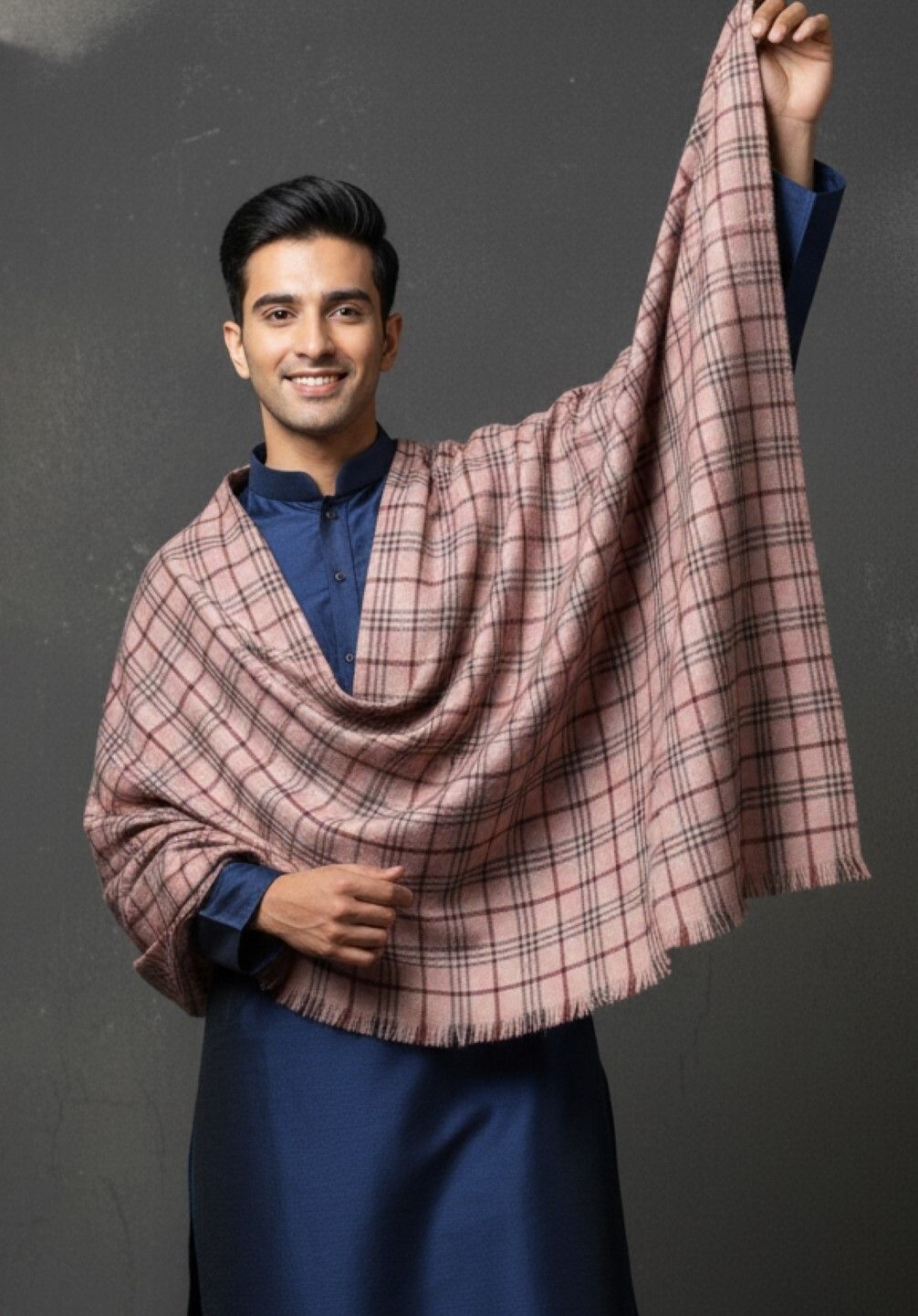 Sudako Acrylic Checkered Men Shawl-picture-21
