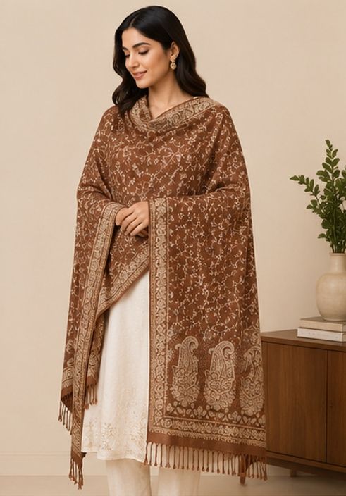 Tallit by enn dee Poly Wool Woven Women, Men Shawl-image-39