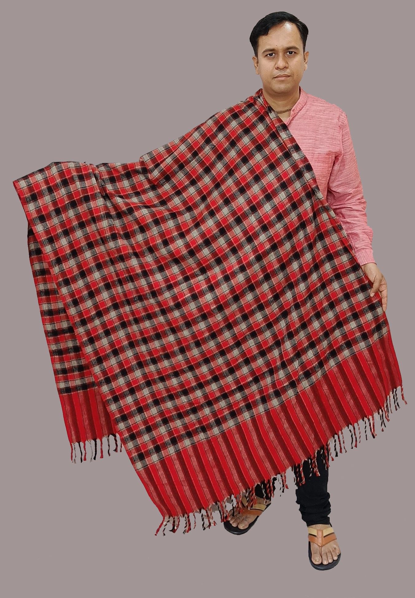 Sprha Wool Checkered Men Shawl-picture-13