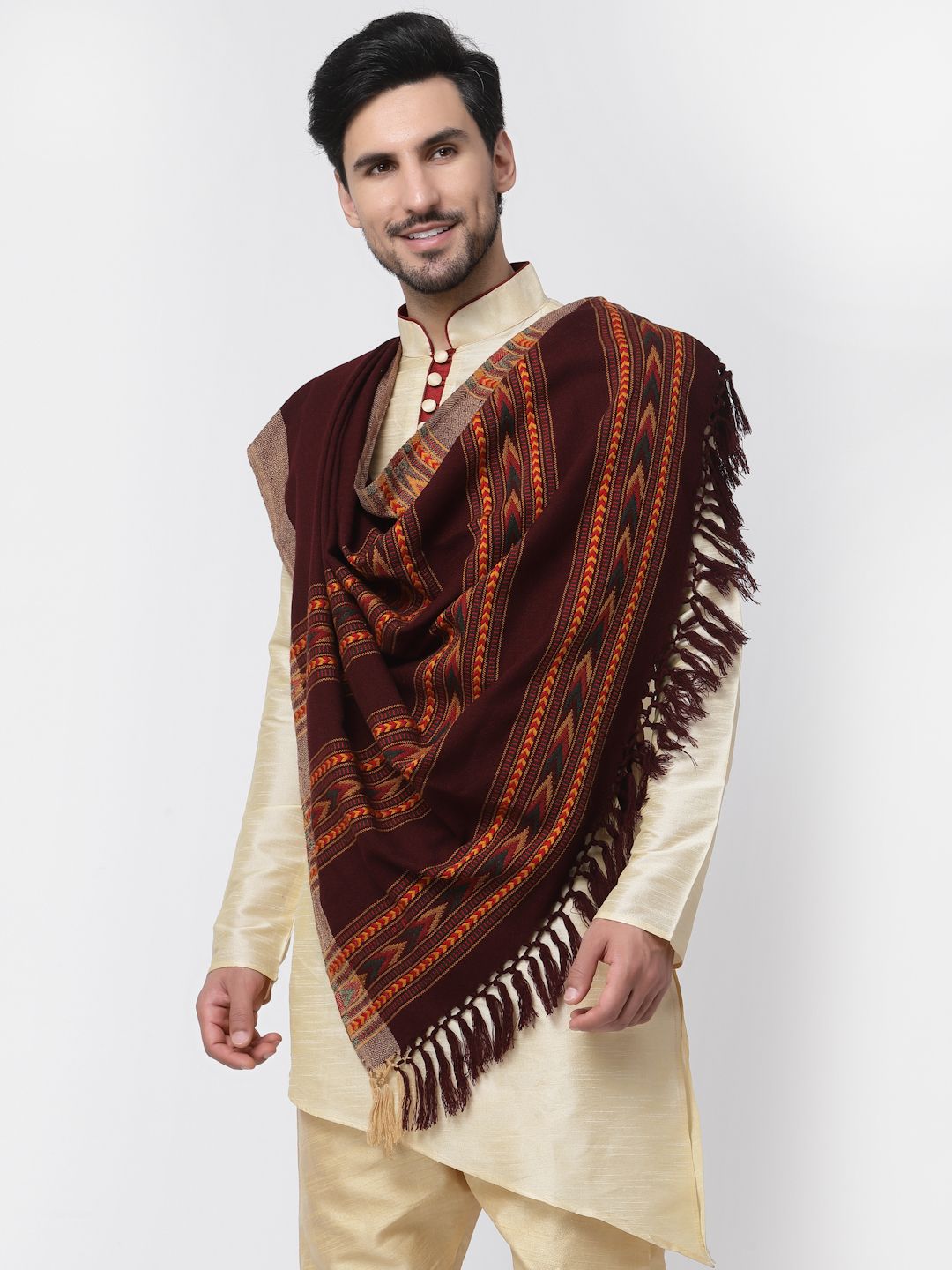 GREEN AGRITECH Acrylic Woven Men Shawl-image-44