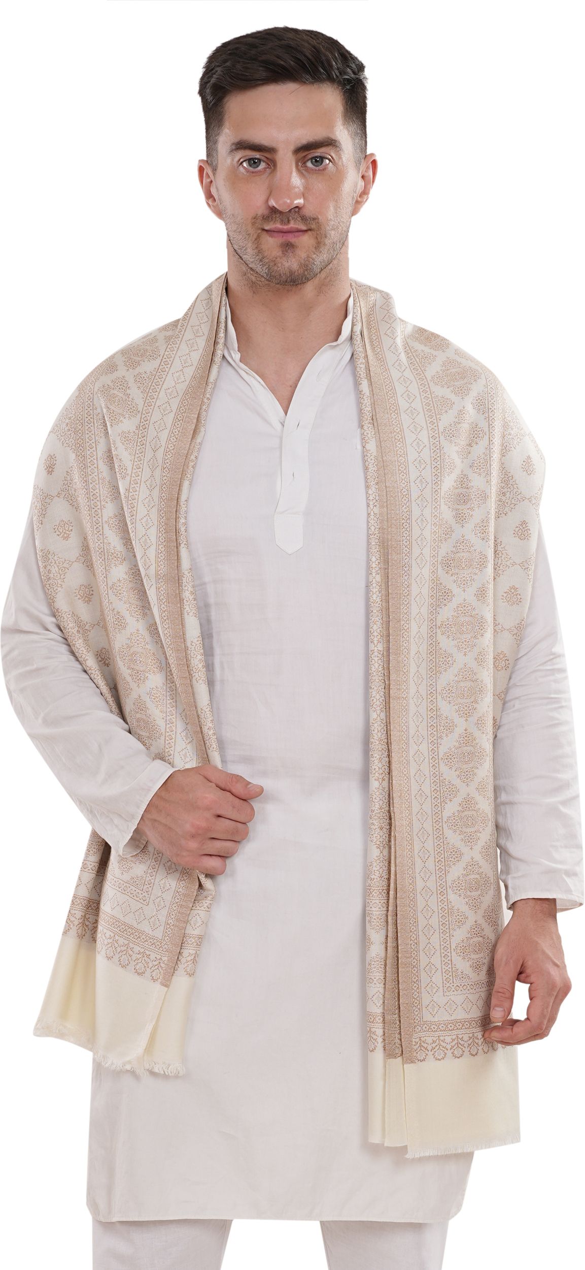 Life and style Wool Geometric Print Men Shawl-image-33