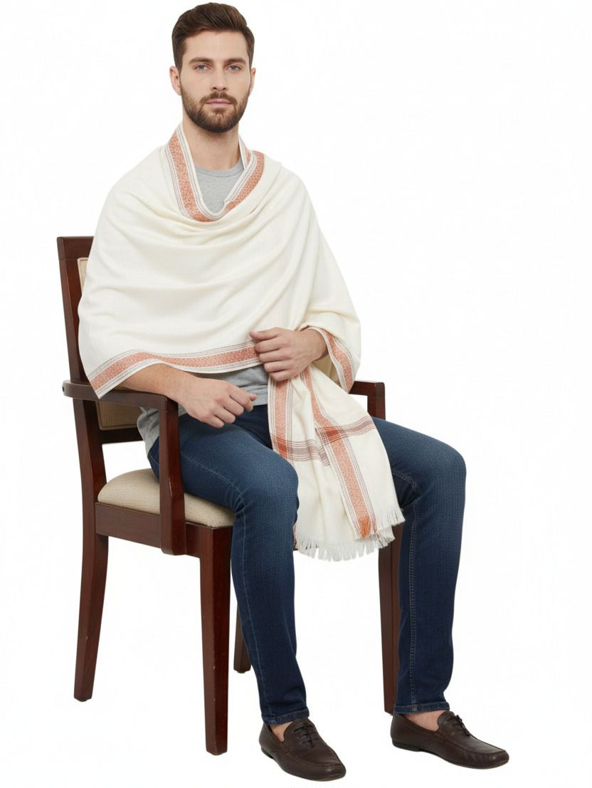 KAVIM Wool Self Design Men Shawl-picture-27