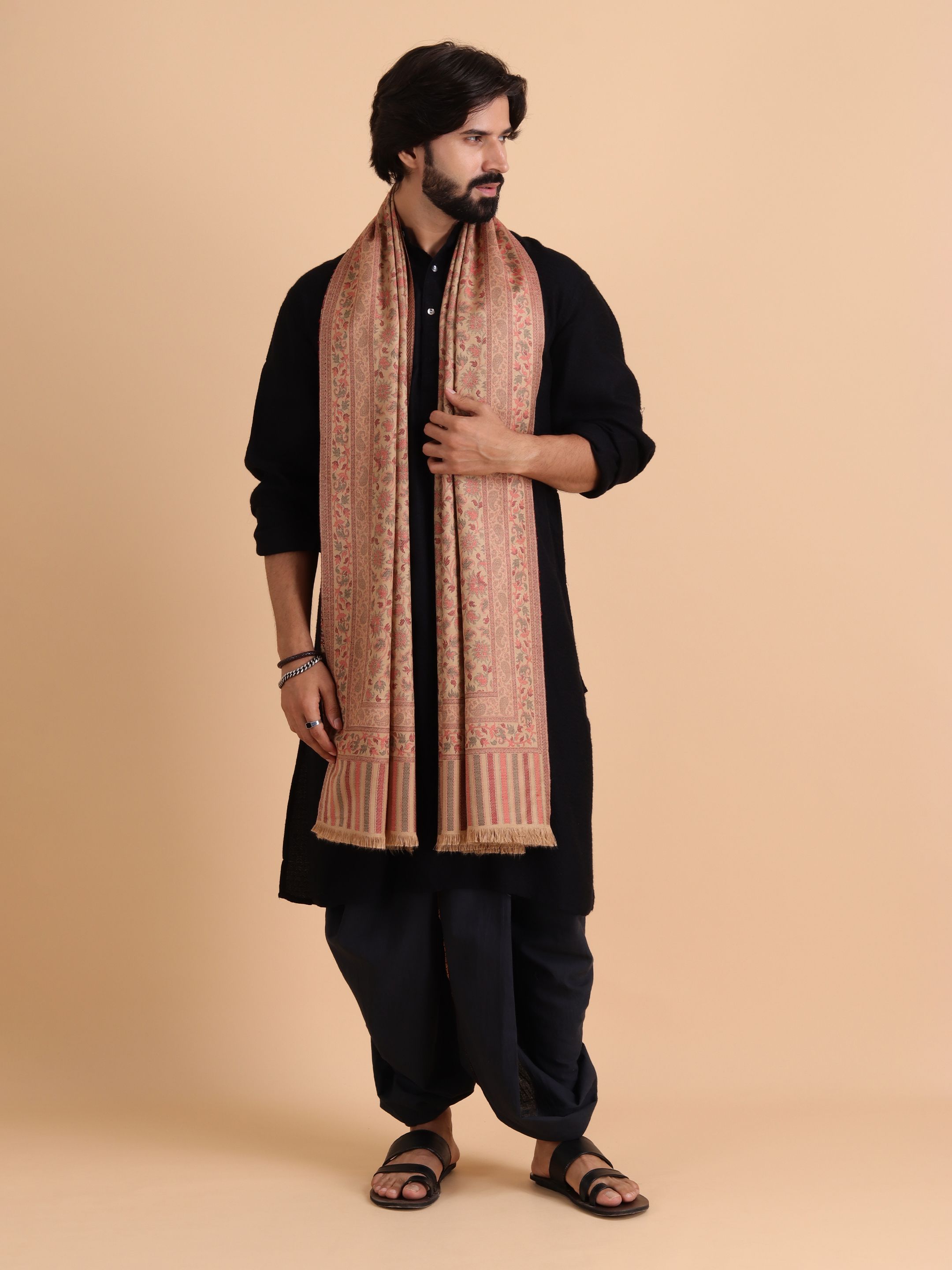 Tweedle Acrylic Woven Men Shawl-picture-11