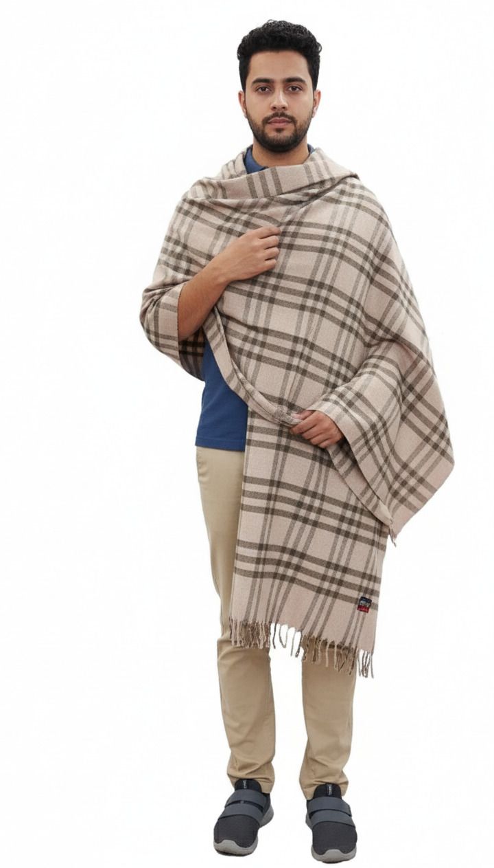 KAVIM Wool Checkered Men Shawl-picture-30