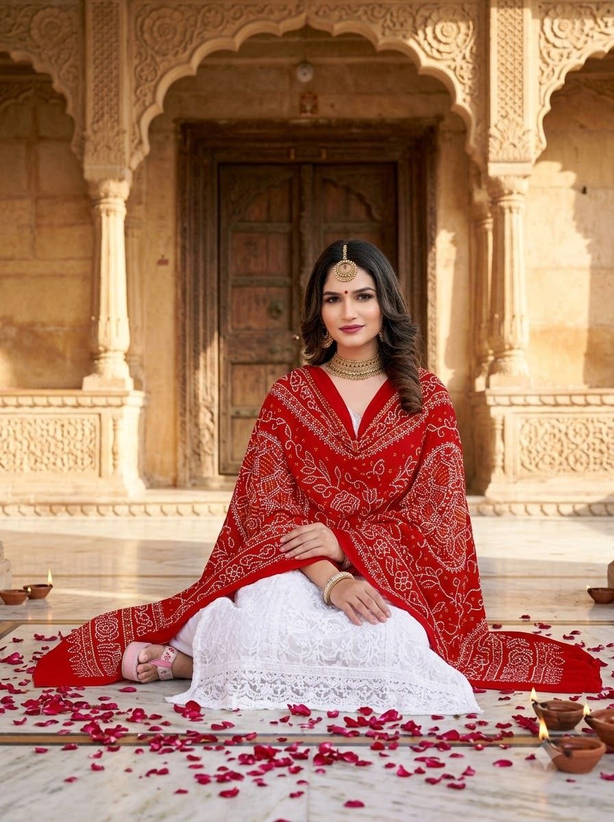 Rayon Printed Red Women Dupatta-image-32
