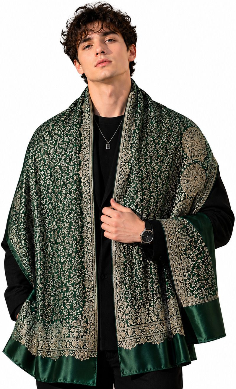 manra Wool Paisley Men Shawl-picture-20