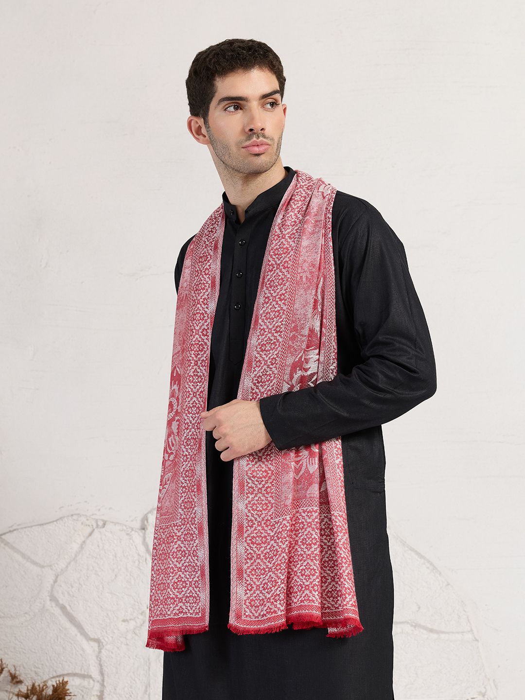 GREEN AGRITECH Viscose, Pashmina Woven, Self Design Men Shawl