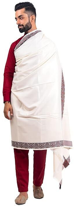 Kashmiri Thead Wool Self Design Men Shawl-picture-27