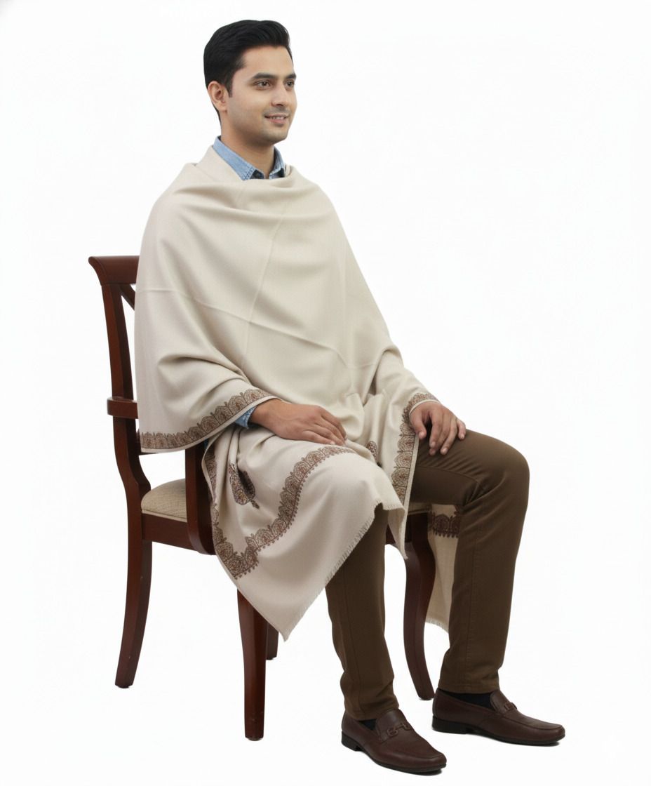KAVIM Pashmina Embroidered Men Shawl-picture-35