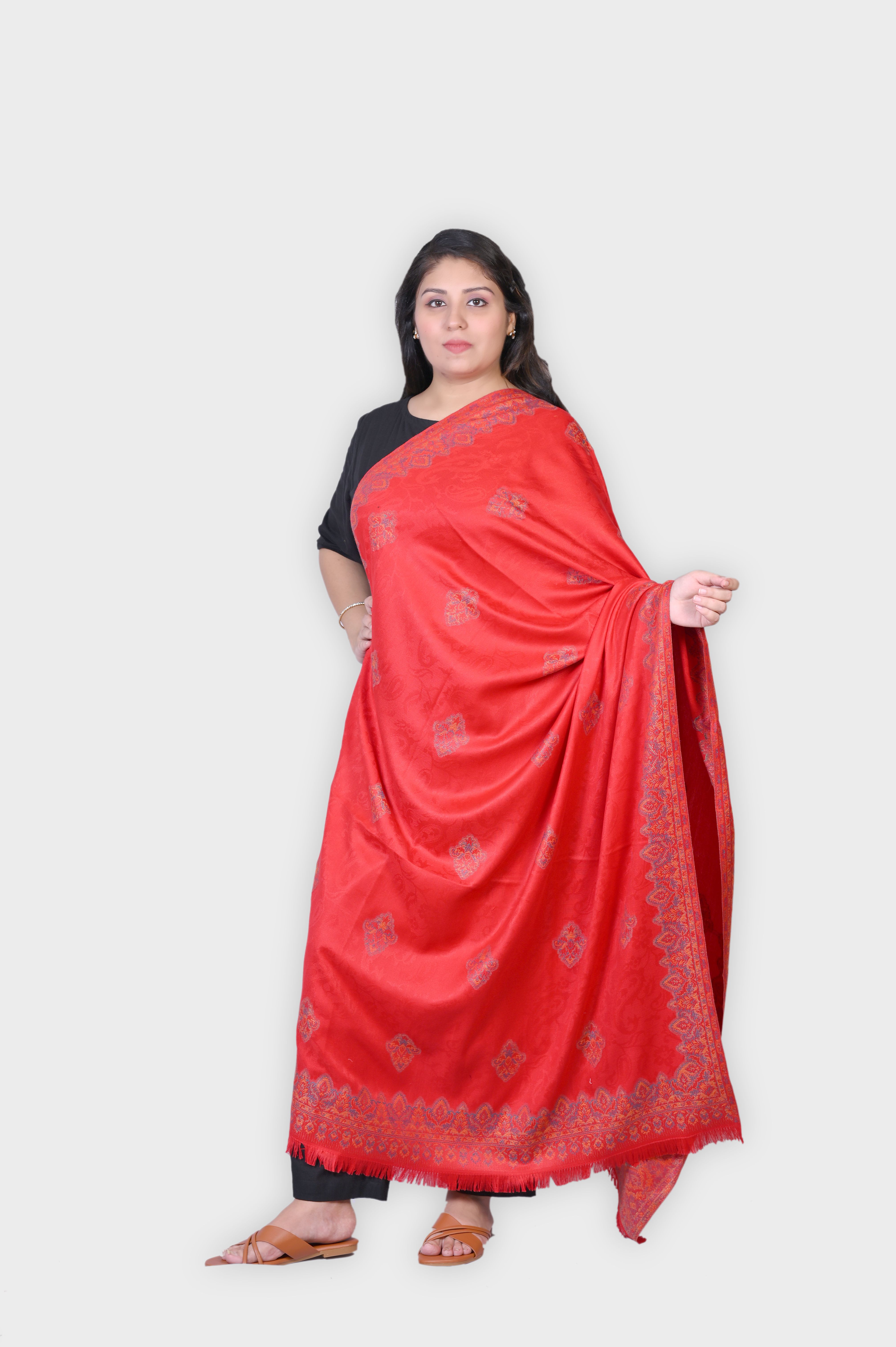 Allure Motifs Polyester Wool Blend Woven Men, Women Shawl-image-18