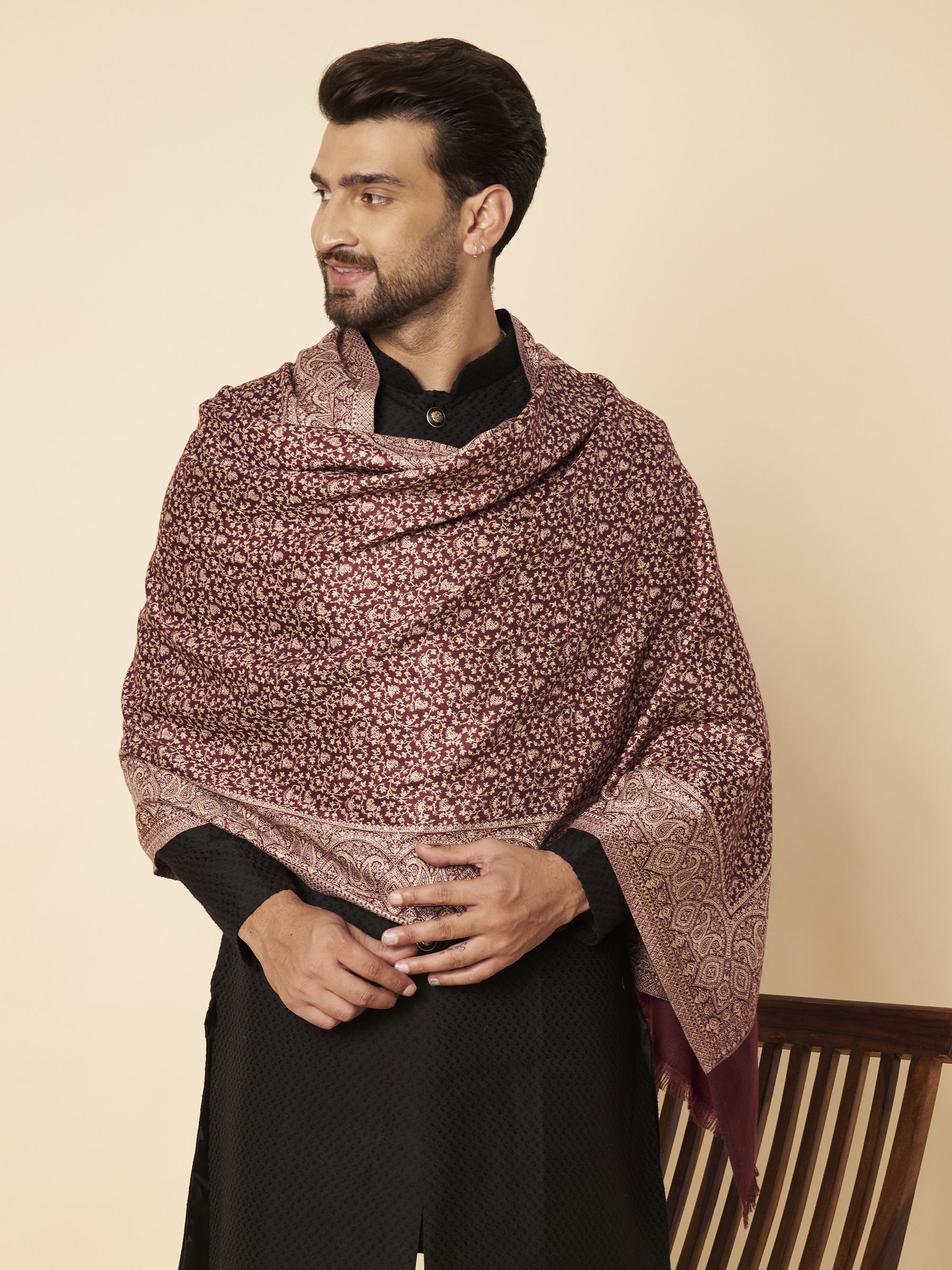 Zamour Acrylic Woven Men Shawl-image-36