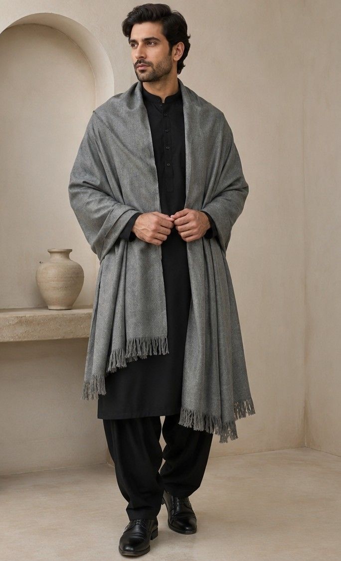NVH Poly Wool, Wool Solid Women, Men Shawl-image-34