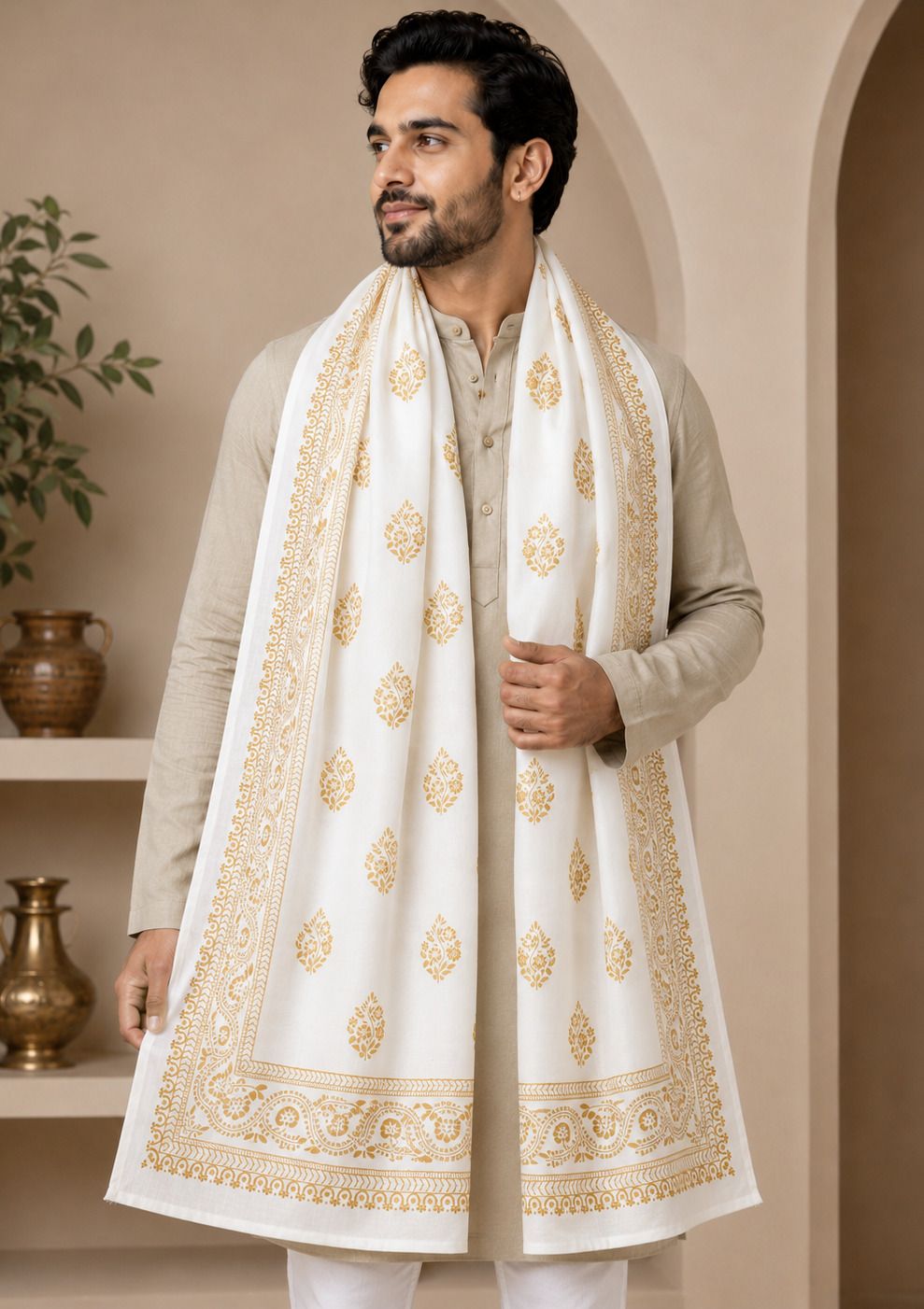 Kashmiri Cashmere Printed Men Shawl-picture-38