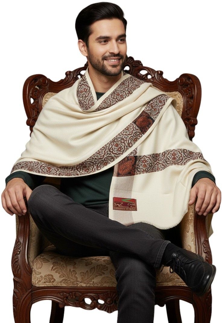 KAVIM Wool Self Design Men Shawl-picture-46