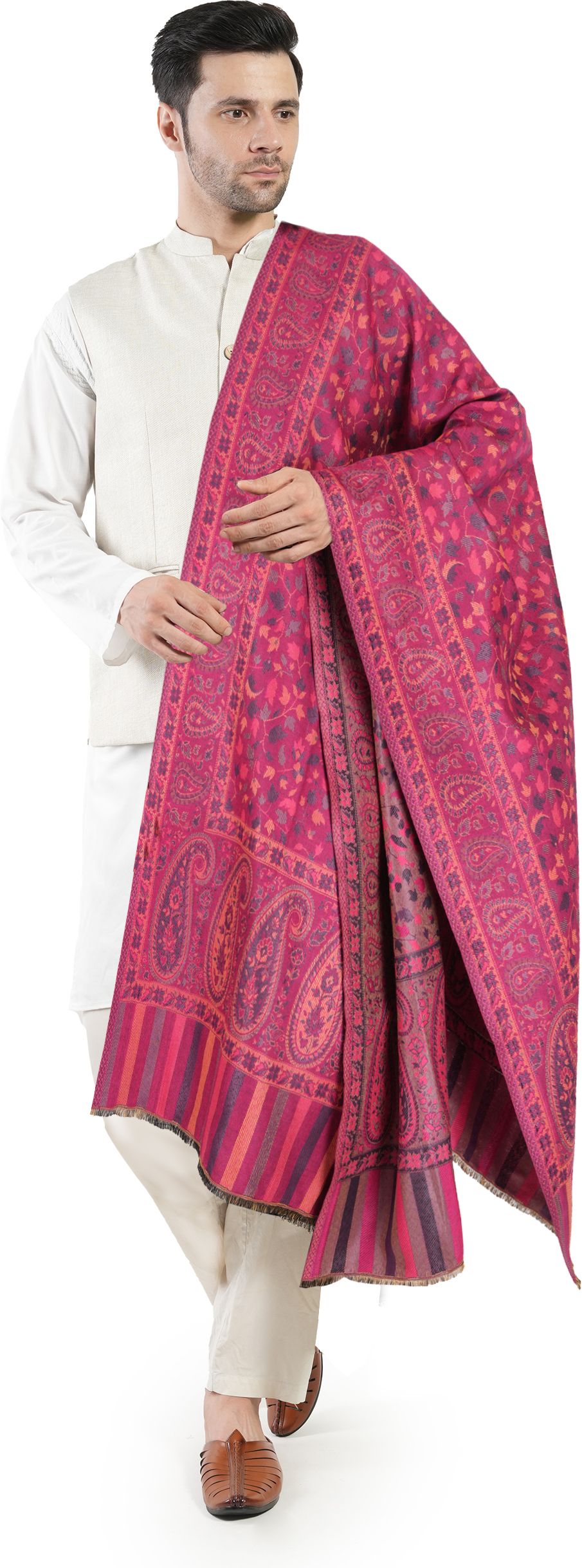 manra Wool Paisley Men Shawl-picture-20