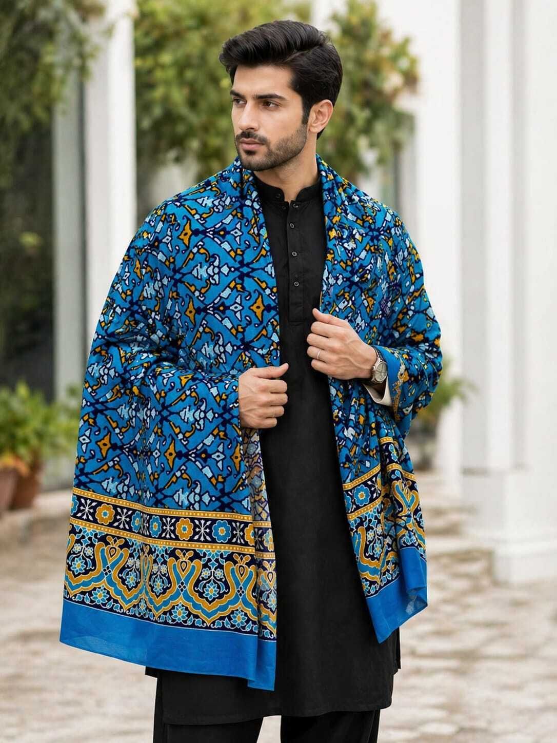 Ashrafi Mart Cotton Floral Print Men, Women Shawl-picture-36
