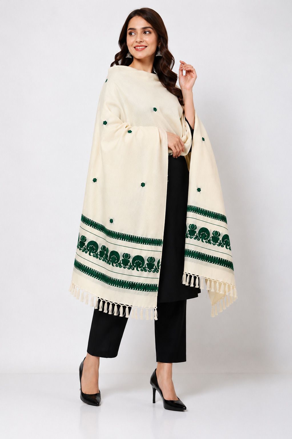Das Handloom Wool, Viscose Woven Women, Men Shawl-picture-30