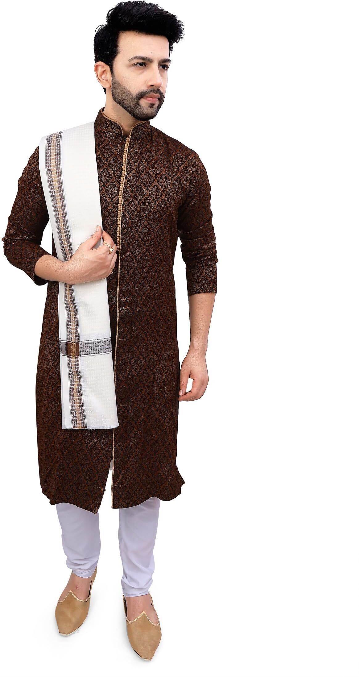 PRIYAKANT SAFAWALA Polyester Solid Men Shawl-picture-25