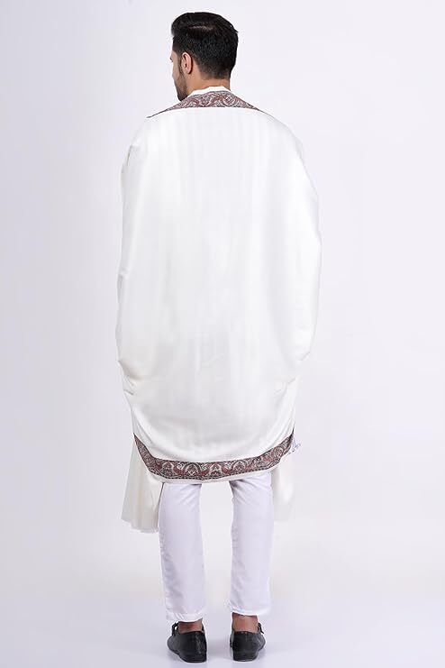 Kashmiri Thead Wool Self Design Men Shawl-picture-24