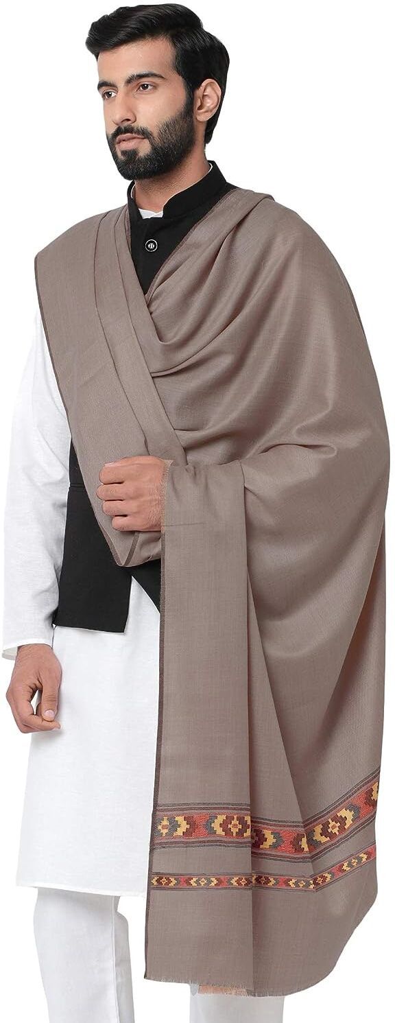 Golden Stichies Wool Printed Men Shawl-picture-28