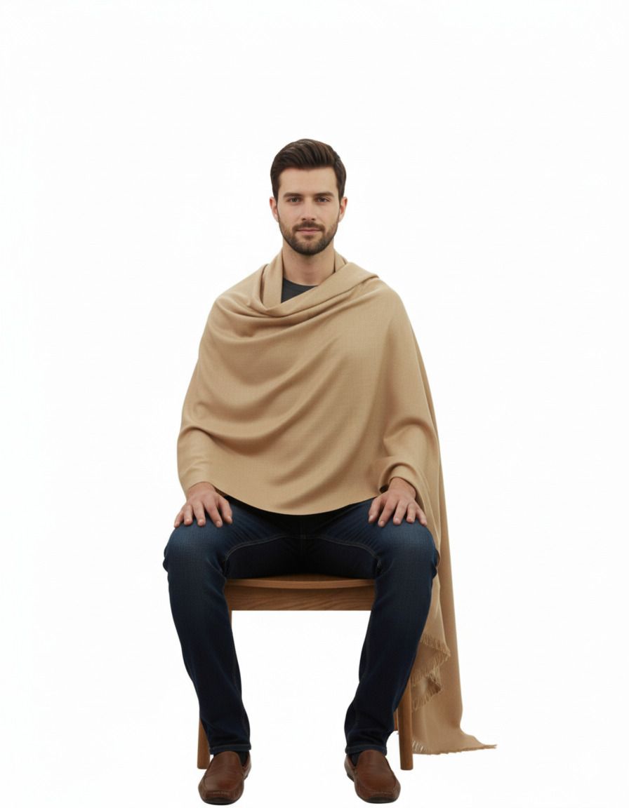 KAVIM Wool Solid Men Shawl-picture-14