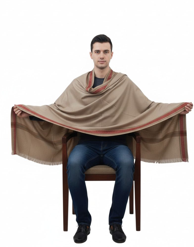 KAVIM Wool Self Design Men Shawl-picture-12