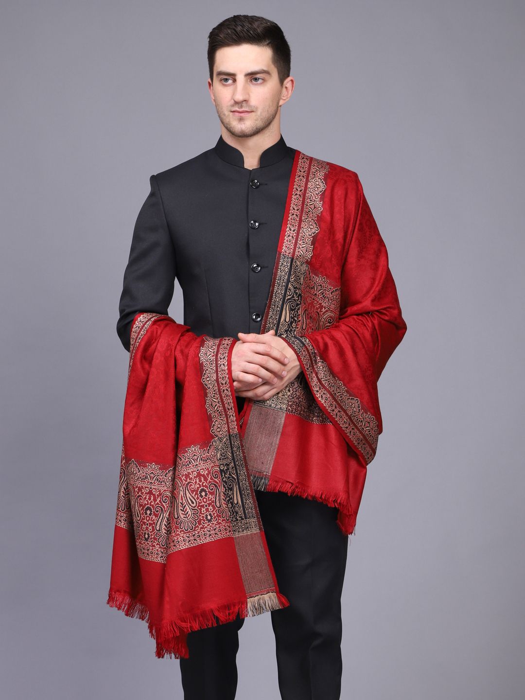 GREEN AGRITECH Acrylic Woven Men Shawl