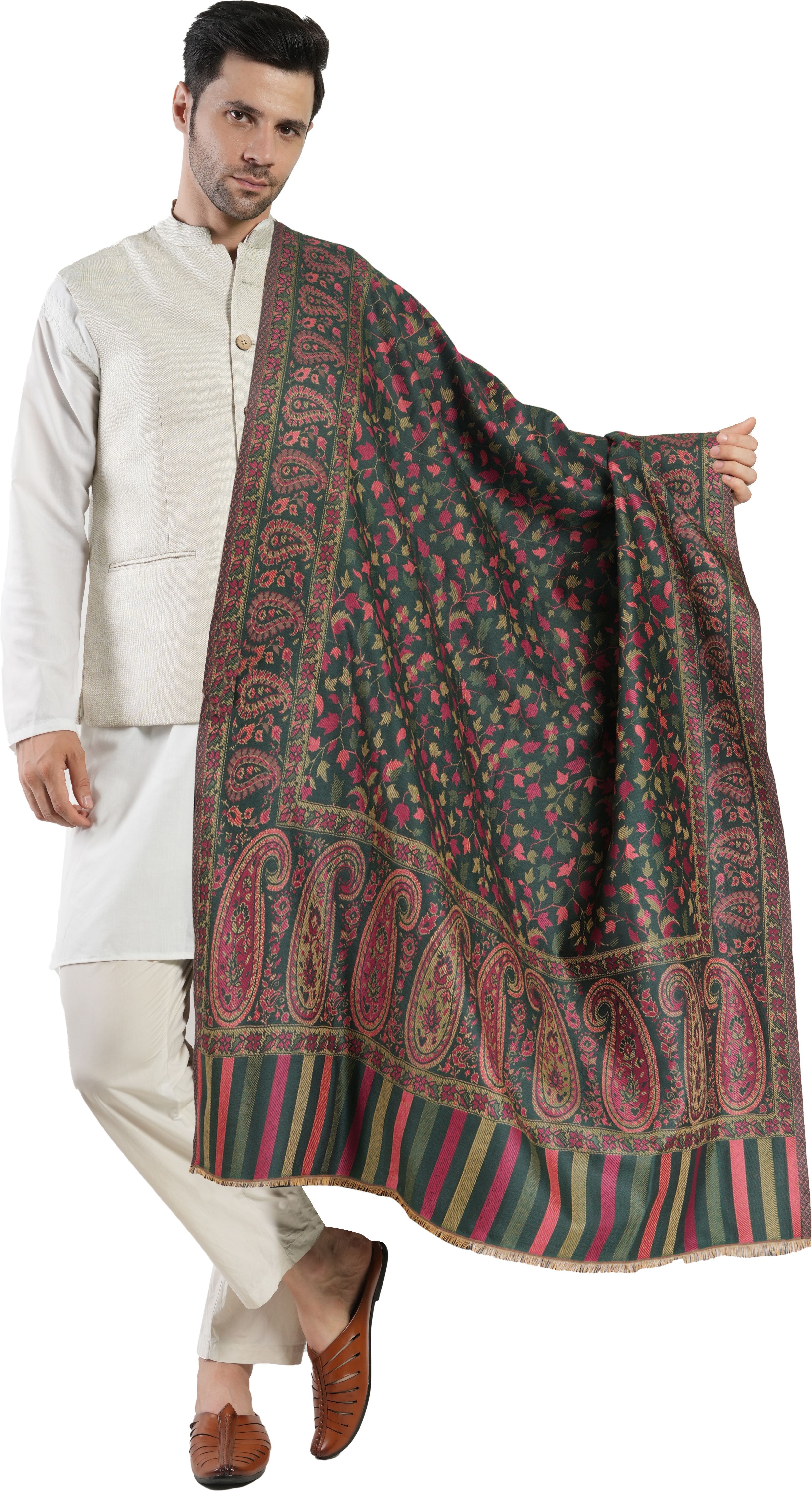manra Wool Paisley Men Shawl-picture-24