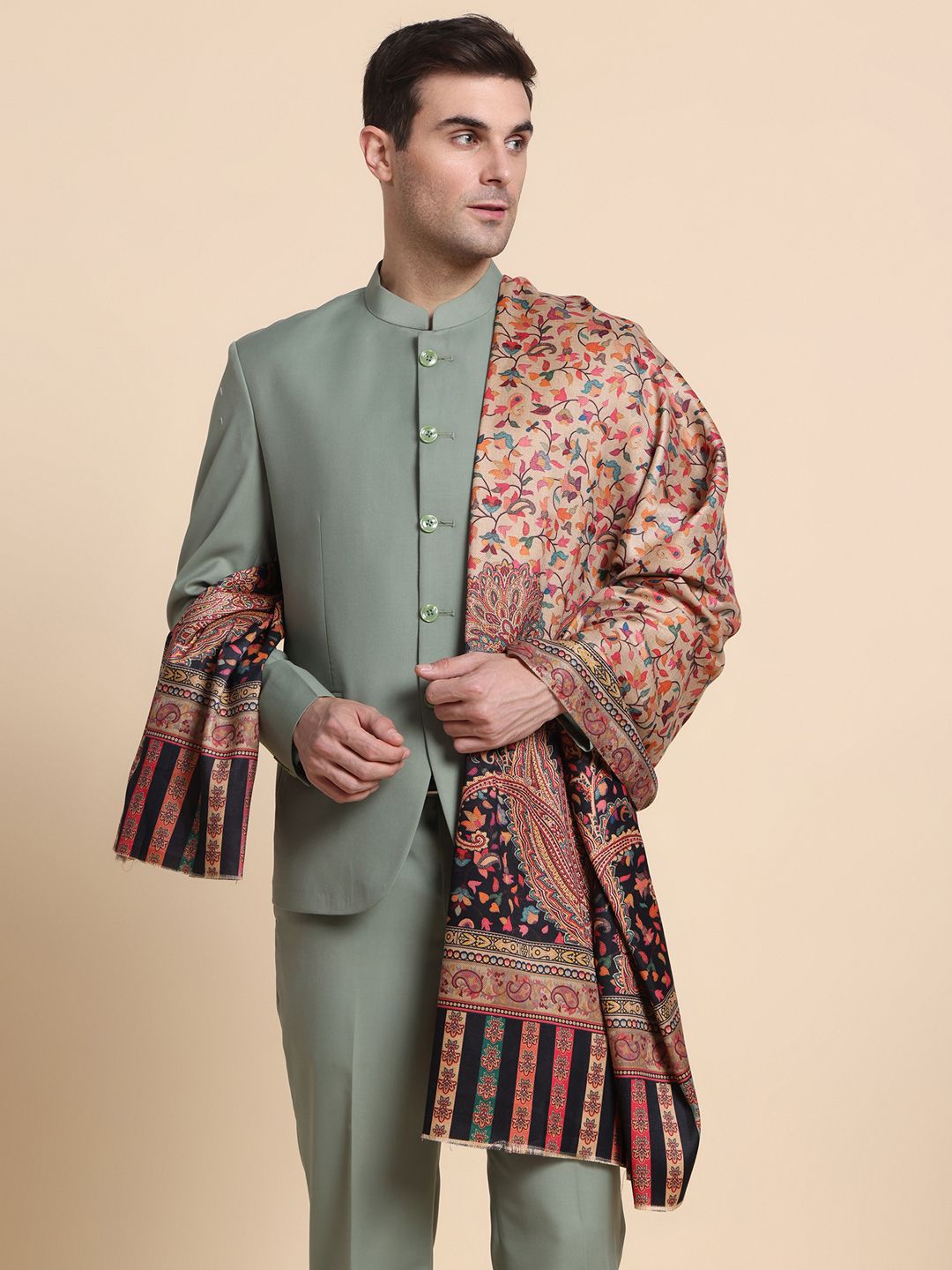 GREEN AGRITECH Acrylic Graphic Print Men Shawl-image-16