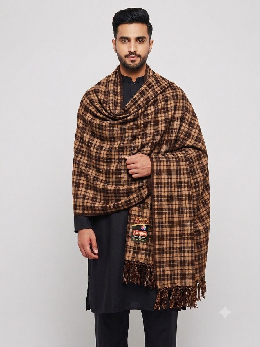 GShawls Acrylic Checkered Men Shawl-image-40