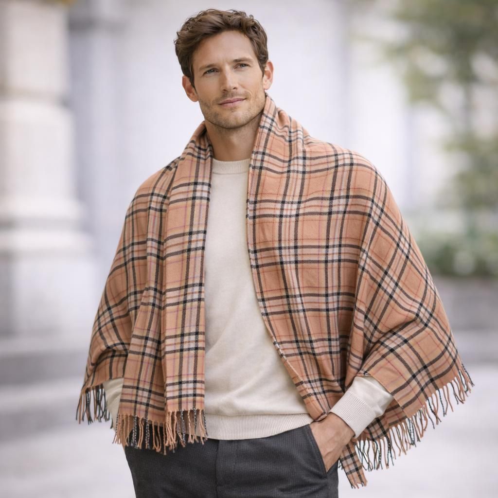 PRIMERISE Wool Checkered Men Shawl-picture-27
