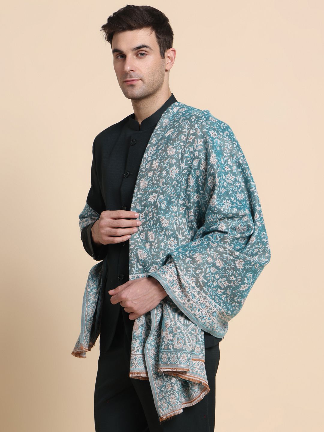 GREEN AGRITECH Acrylic Woven Men Shawl