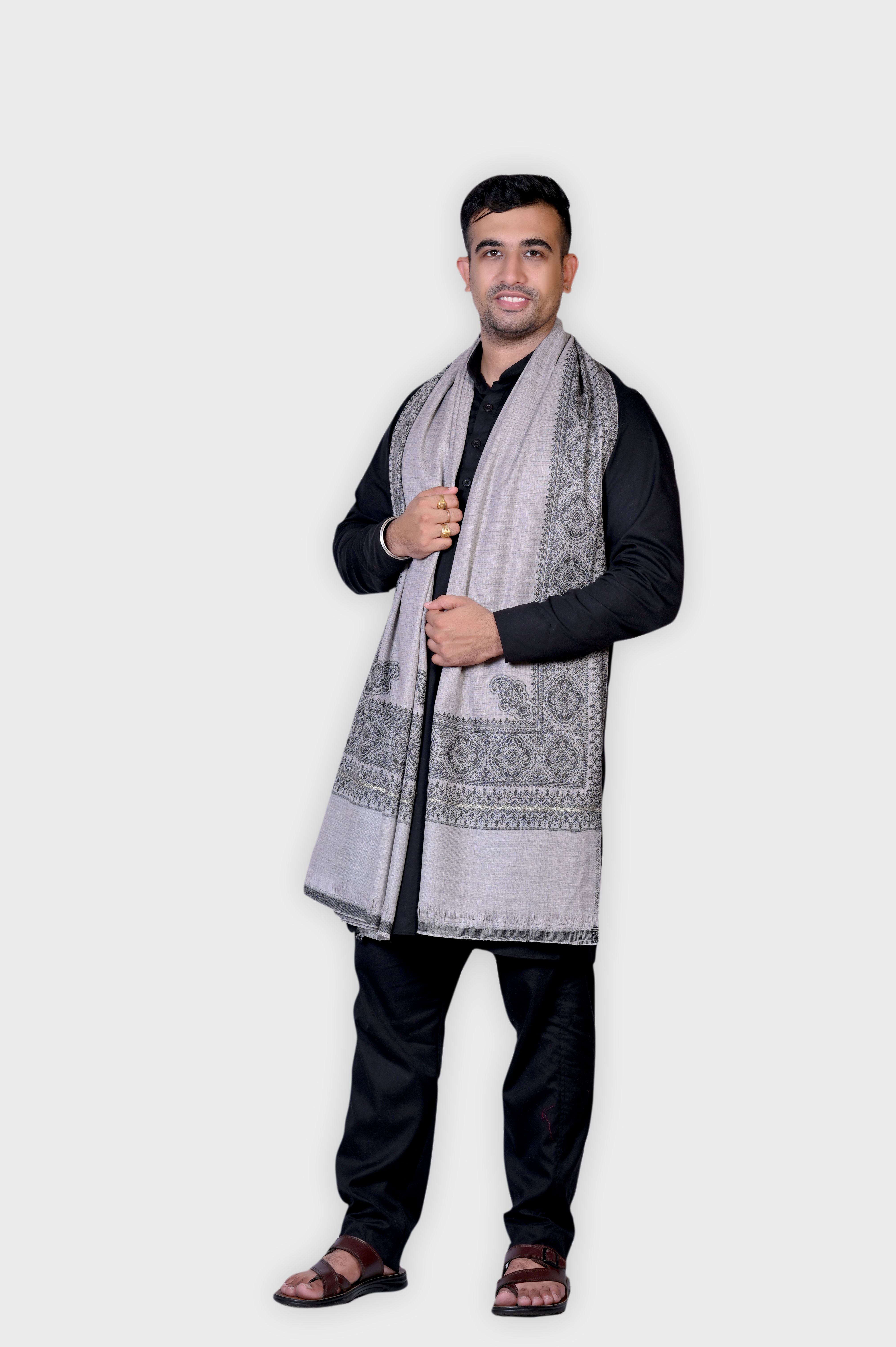 Allure Motifs Wool Woven Men, Women Shawl-picture-26