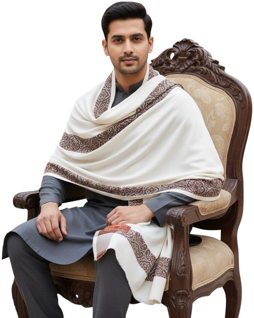 KAVIM Wool Self Design Men Shawl-picture-13