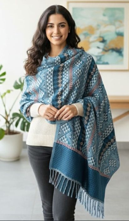 SR Collection Wool Printed Men, Women Shawl-picture-34