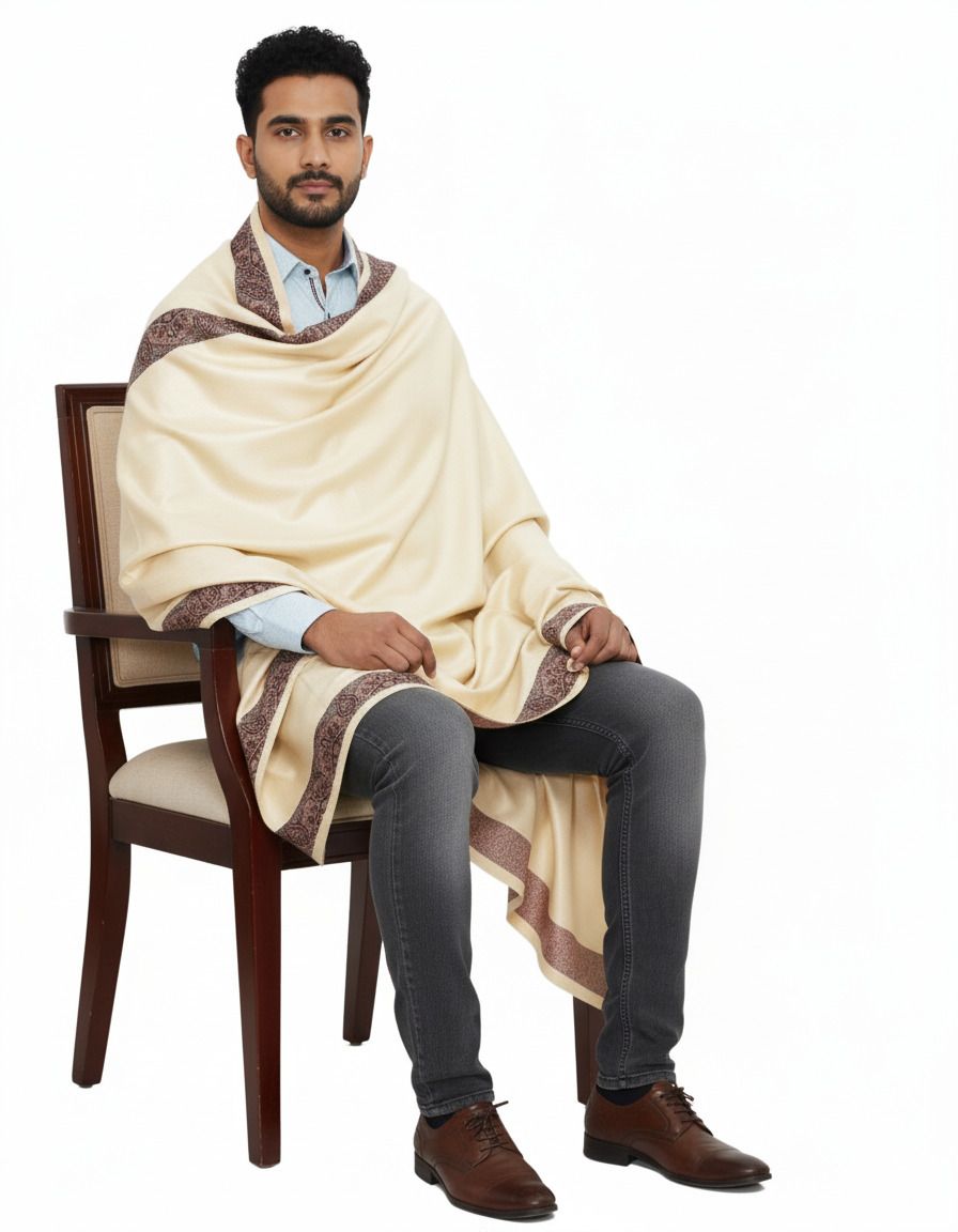 KAVIM Wool Self Design Men Shawl-picture-37