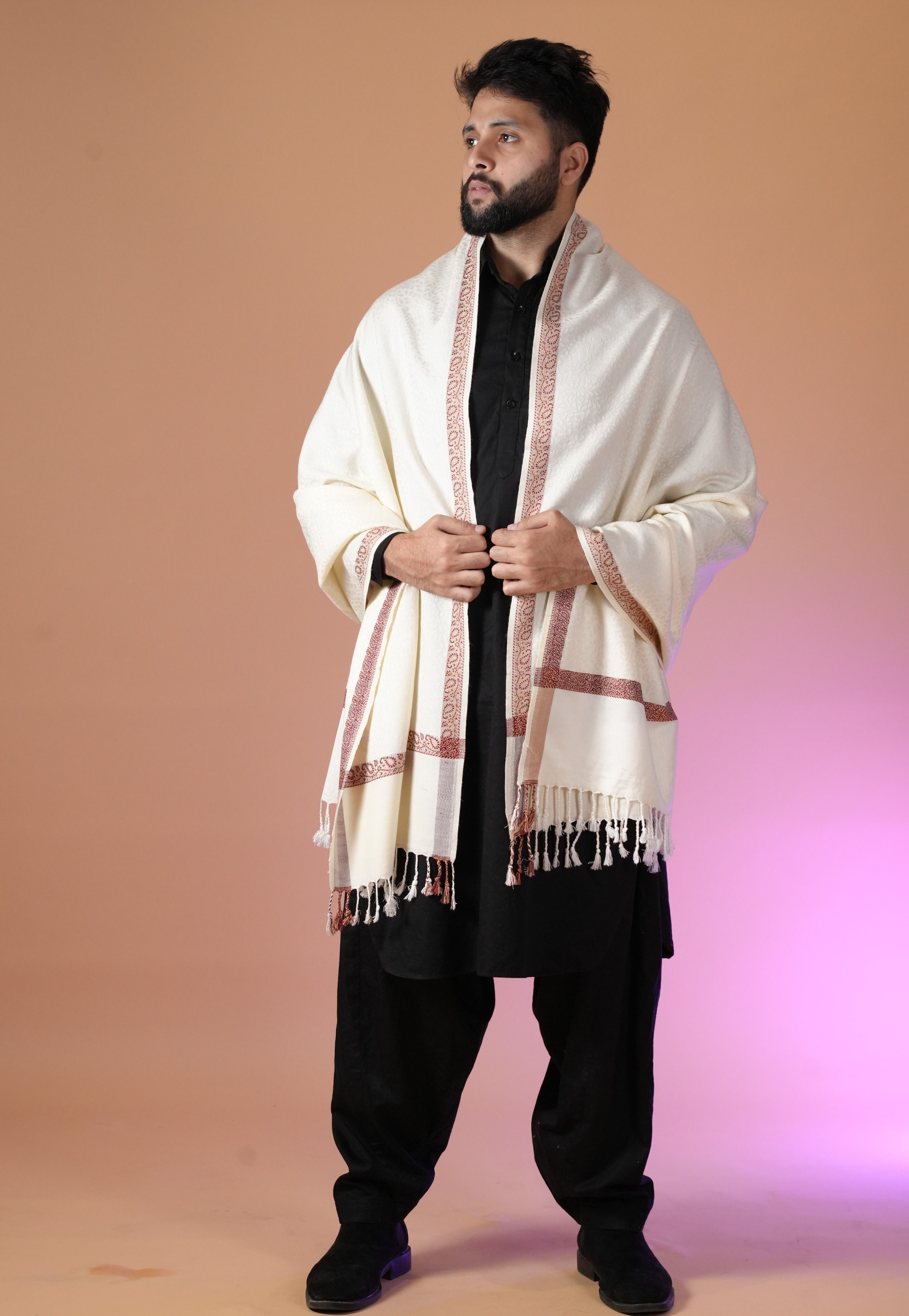 HouseOfCommon Acrylic Self Design Men Shawl-picture-17
