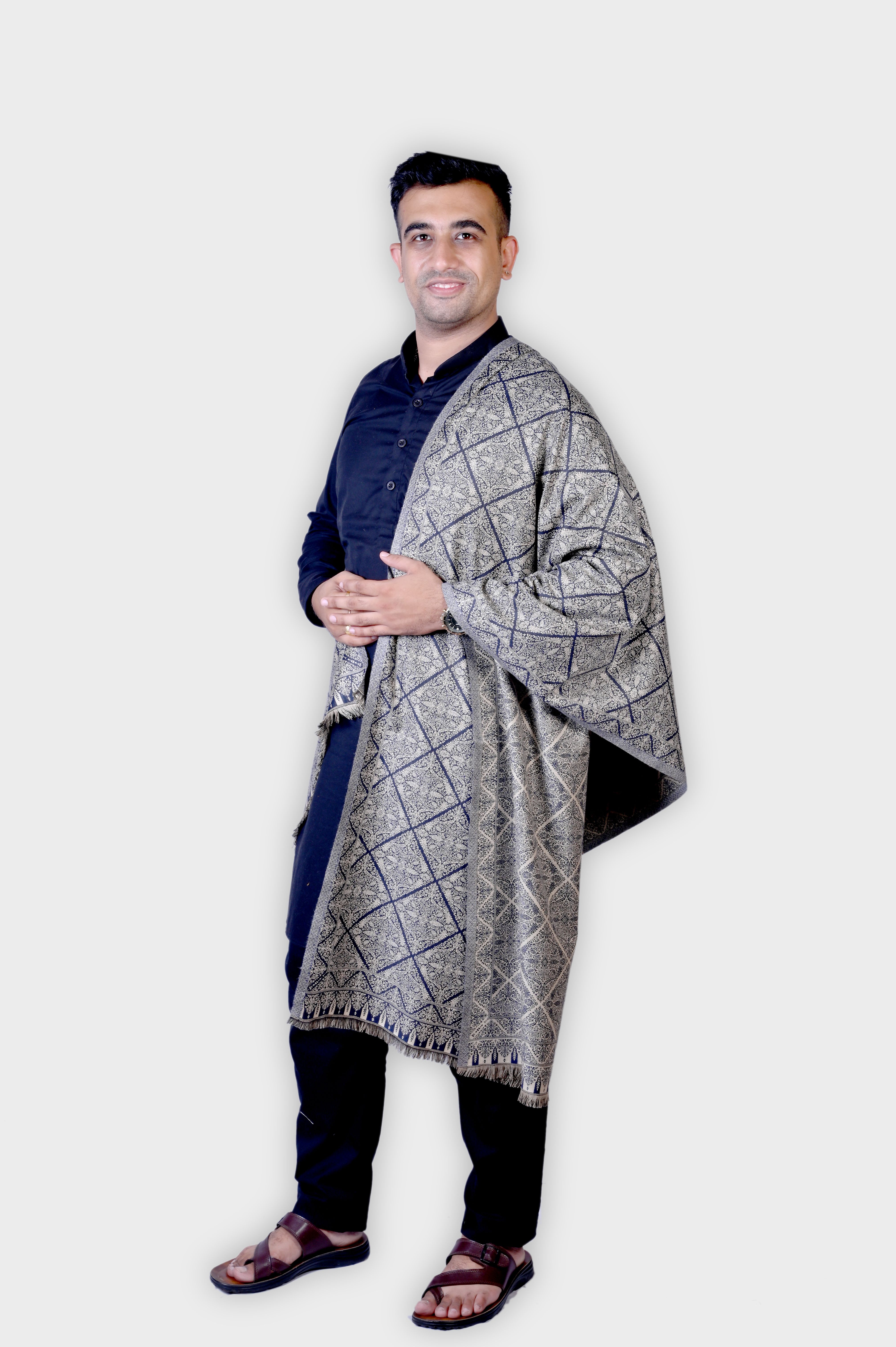 Allure Motifs Wool Woven Men, Women Shawl-picture-25