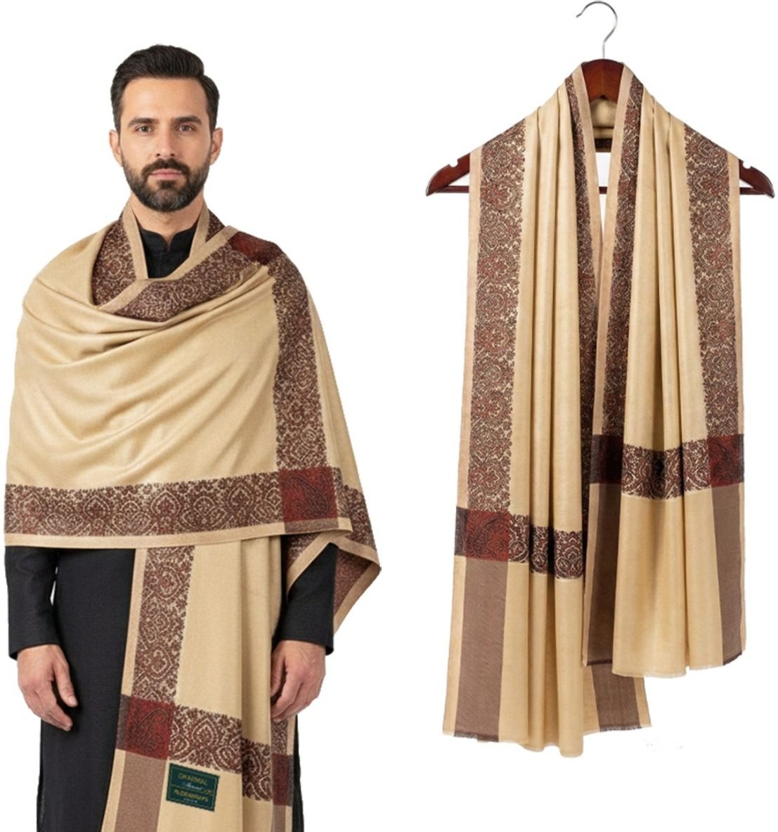 Rudrawraps Wool Solid Men Shawl-picture-34