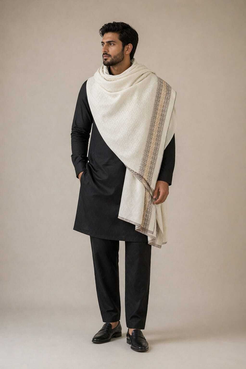 Clubble Wool Self Design Men Shawl-picture-20