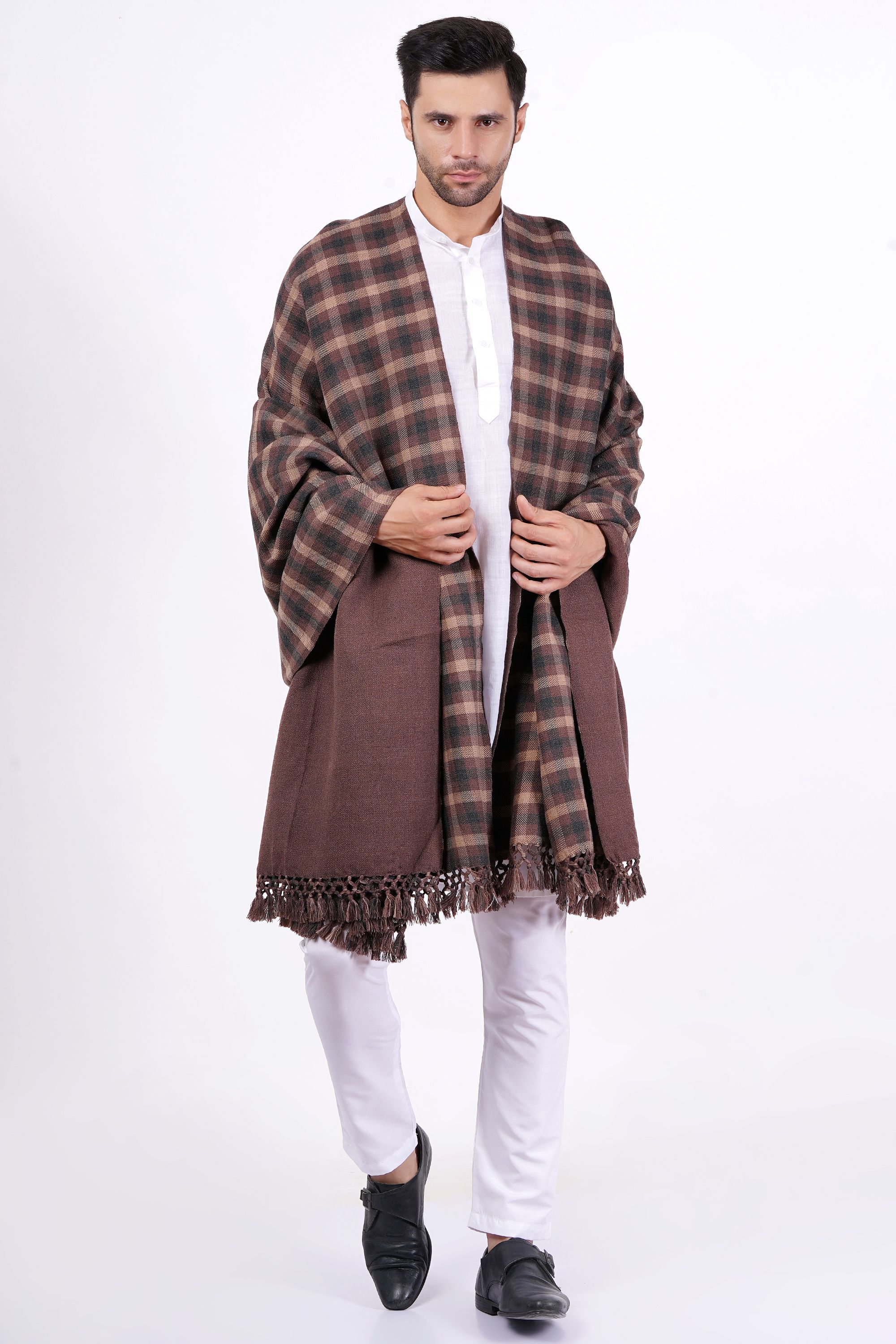 Vrinde Wool Checkered Men Shawl-picture-24