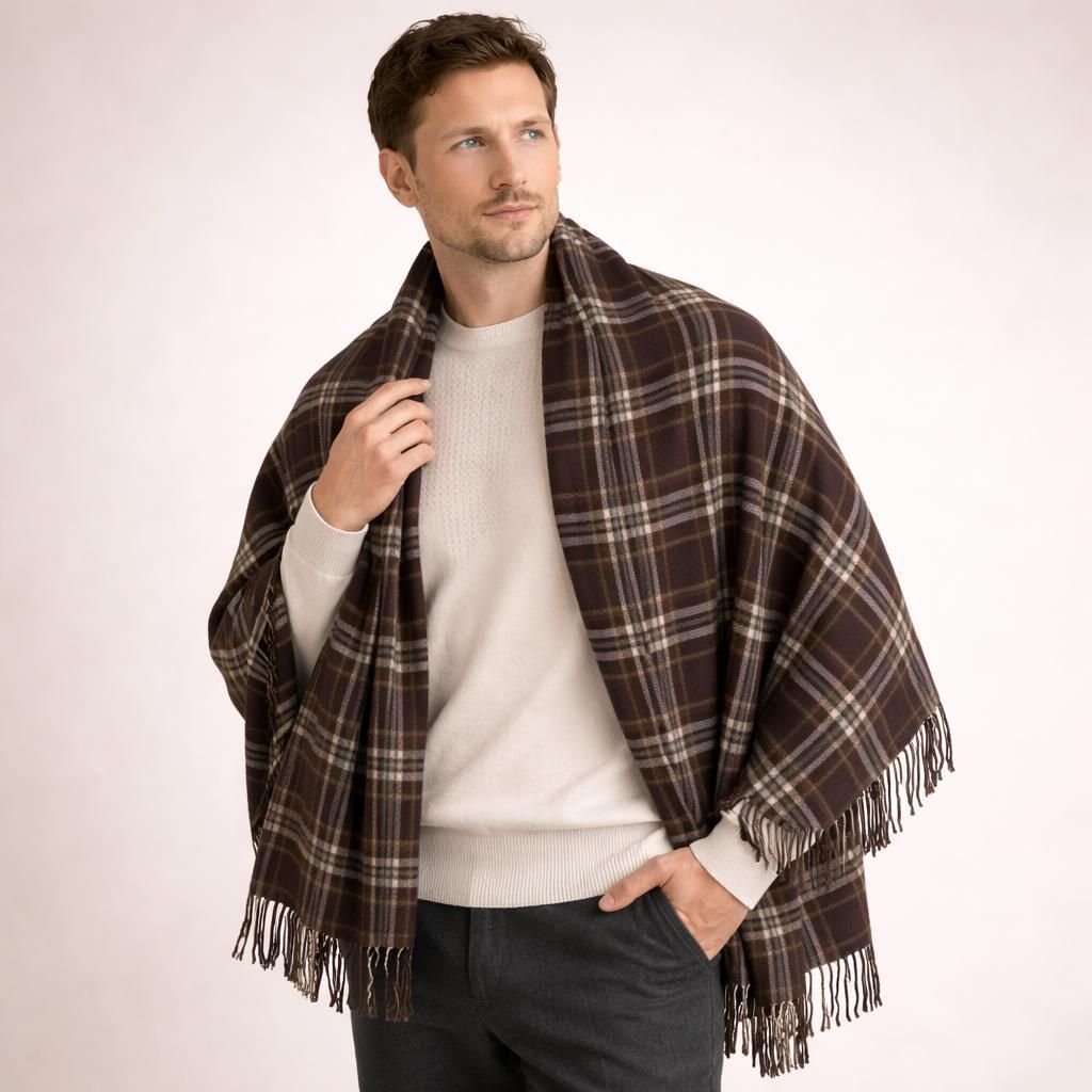PRIMERISE Wool Checkered Men Shawl-picture-28