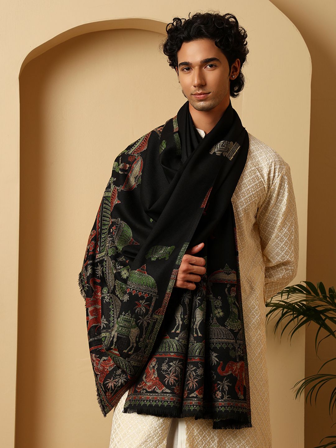 Tweedle Acrylic Embellished Men Shawl-image-38