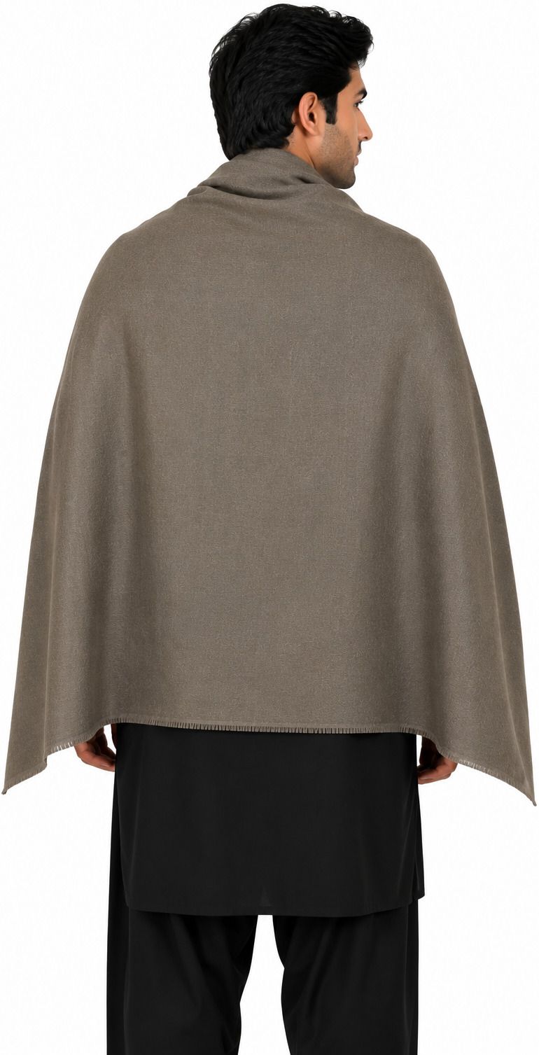 KASHMIRI HERITAGE Poly Cotton Solid Men Shawl-image-19