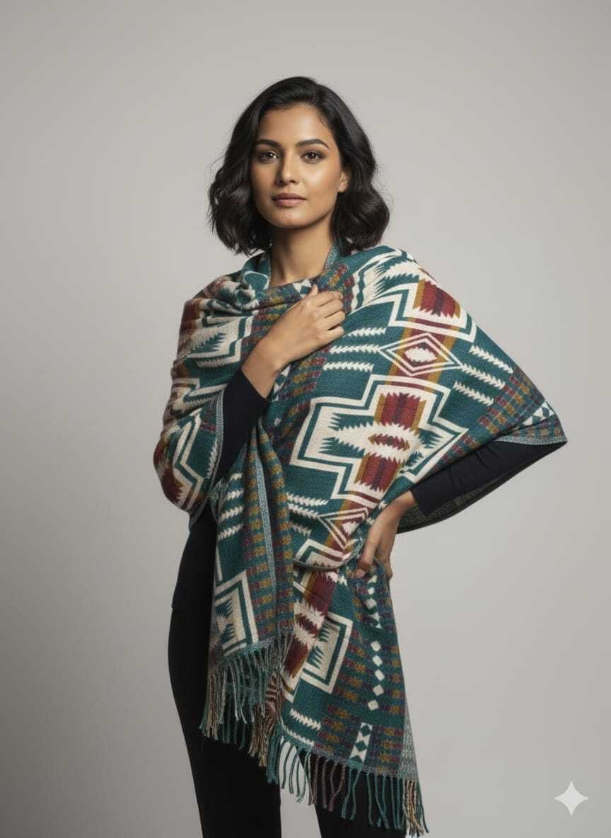 SR Collection Wool Printed Women, Men Shawl-picture-31