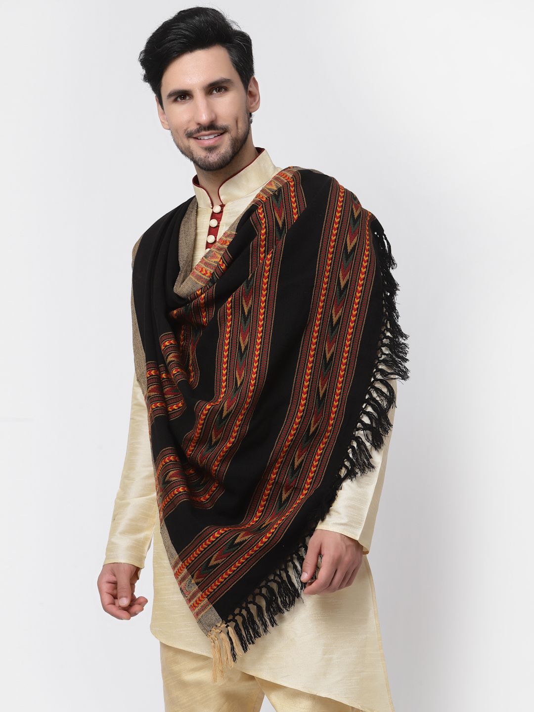 GREEN AGRITECH Acrylic Woven Men Shawl
