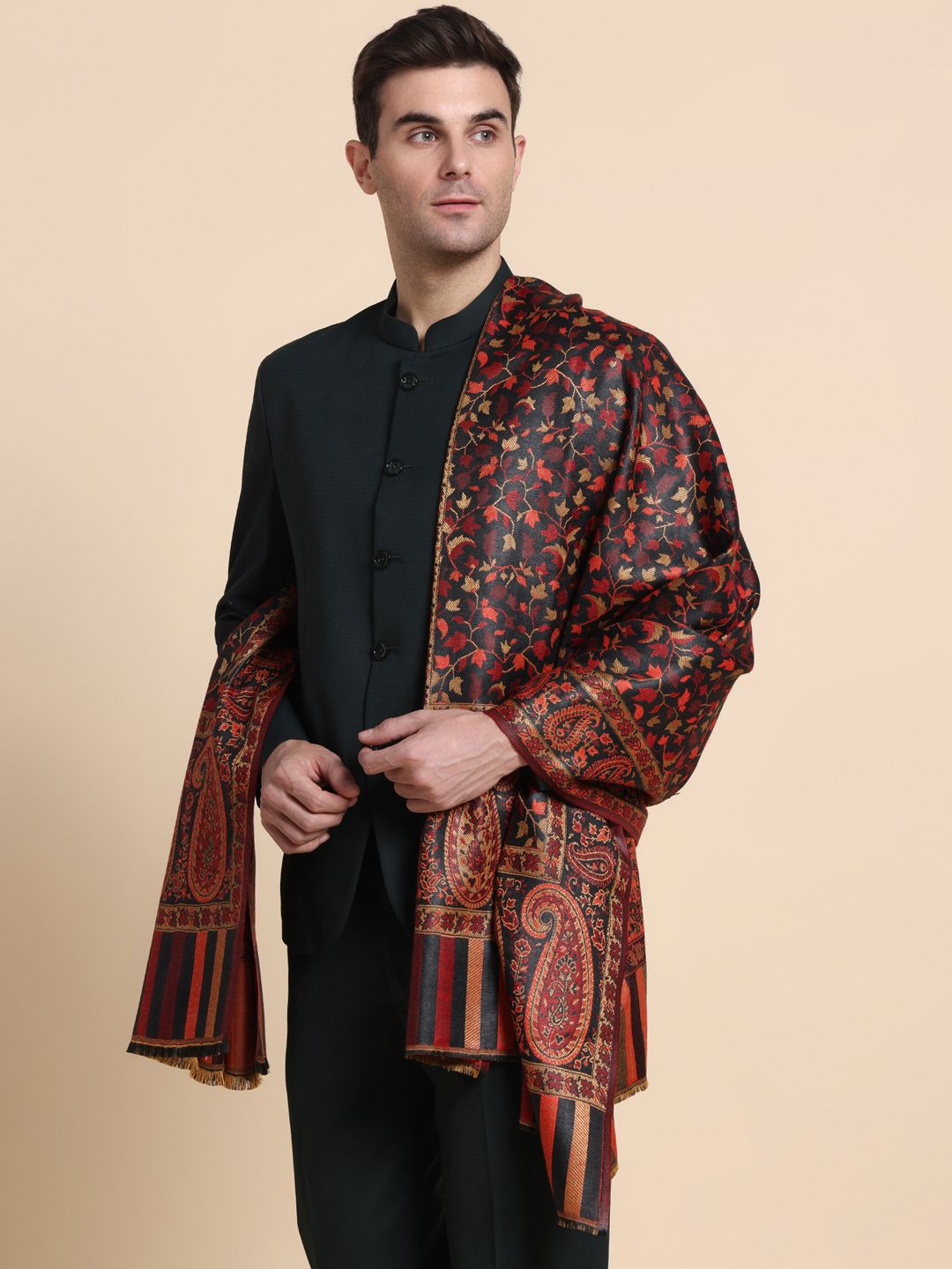 GREEN AGRITECH Acrylic Woven Men Shawl-picture-21