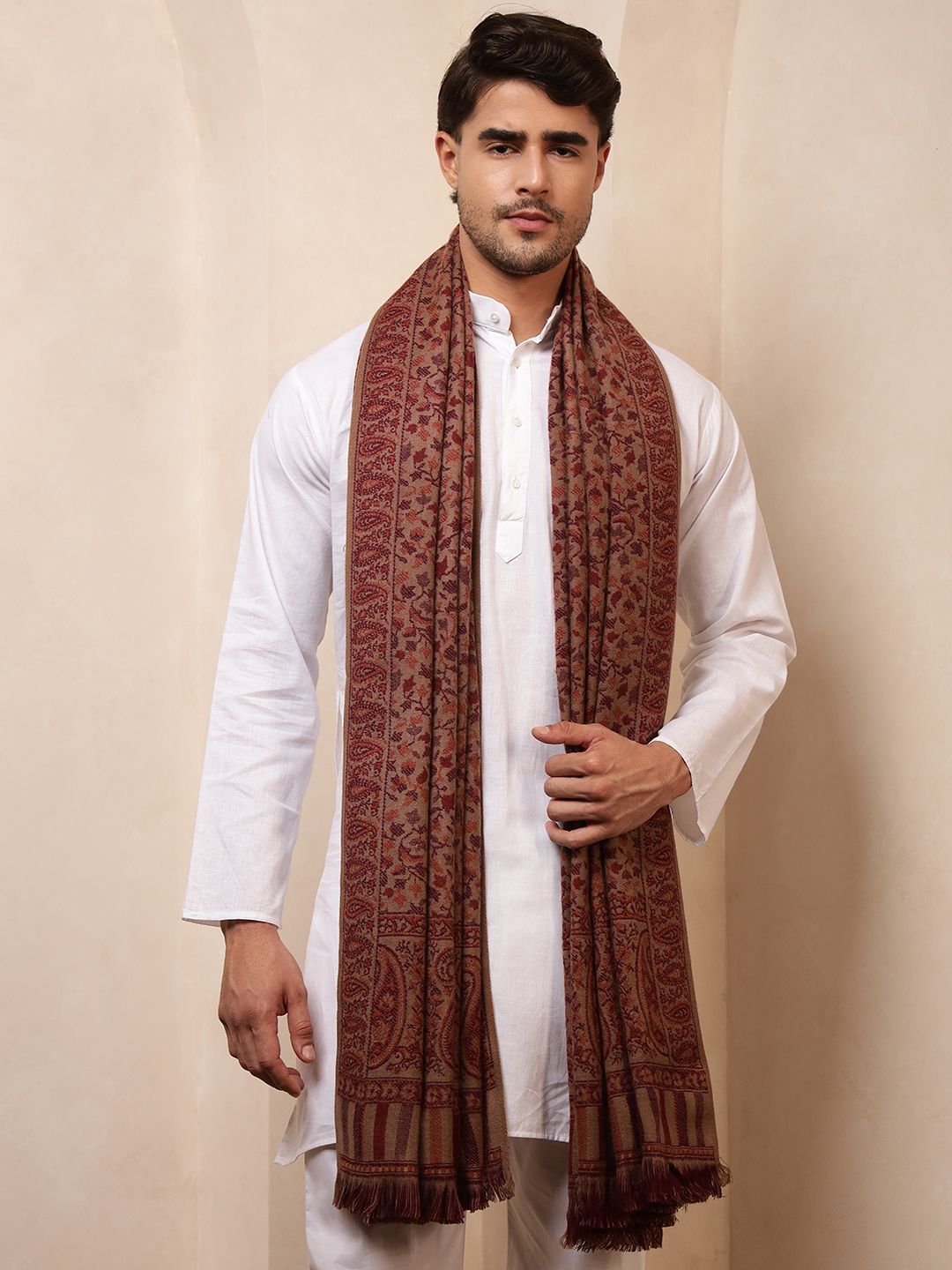Ravaiyaa - Attitude Is Everything Wool Paisley Men Shawl-picture-21
