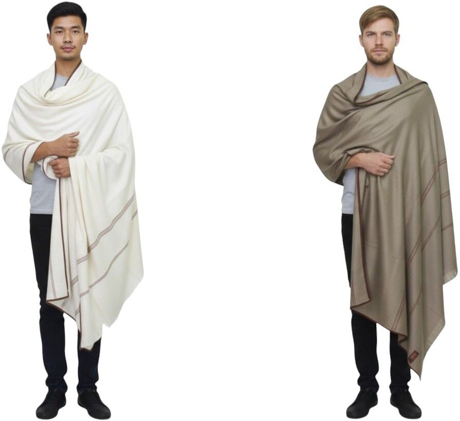 Vrinde Pashmina Self Design Men Shawl-picture-14